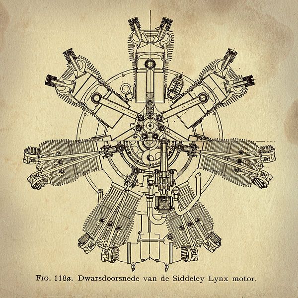 Stermotor Siddely Lynx, historische vliegtuigmotoren van Marcus Wubbe