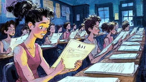 Studenten controleren examenresultaten