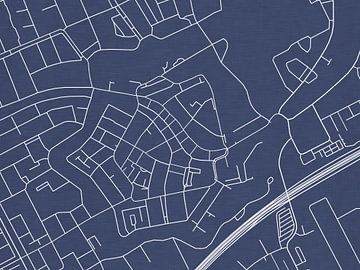 Carte de Woerden Centrum en bleu royal sur Map Art Studio