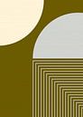 Retro Maan Landschap Goud van Mad Dog Art thumbnail