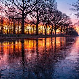 Sonnenaufgang am Apeldoorn-Kanal von Robbie Veldwijk