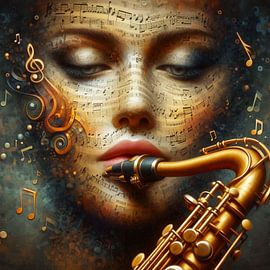 musical notes on the face by Bernhard Karssies