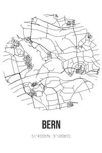 Bern (Gelderland) | Karte | Schwarz und weiß von Rezona
