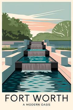 Fort Worth, Texas Vintage Reisposter van Poster Art Shop