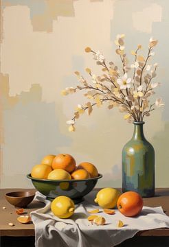 Nature morte avec coupe de fruits. sur AVC Art Studio