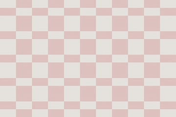 Motif de damier. Formes géométriques modernes abstraites et minimalistes en rose et blanc 6 sur Dina Dankers
