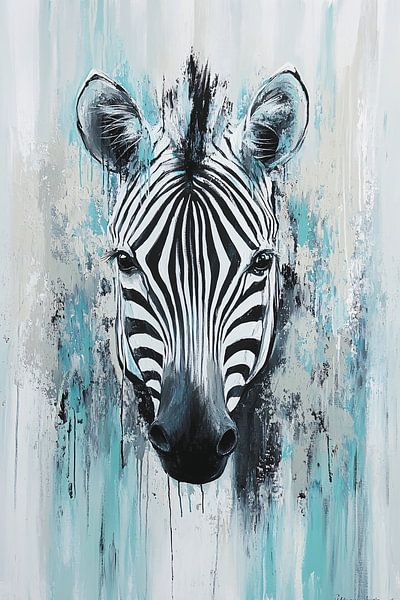 Abstract zebra schilderij op doek van Imperial Art House