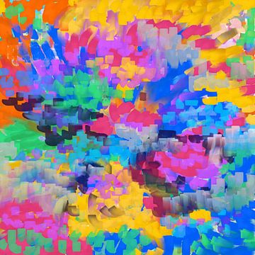 digitaler Blumenstrauß 2 in Pop Art Farben von Claudia Gründler