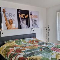 Klantfoto: POP ART Statue of Liberty | New York New York | panorama van Melanie Viola, op hd metal
