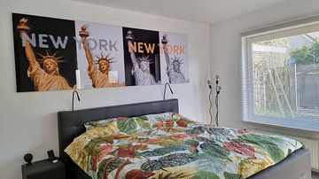 Klantfoto: POP ART Statue of Liberty | New York New York | panorama van Melanie Viola