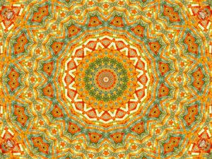 Steinerne Erde (Mandala aus Terrakotta-Stein)