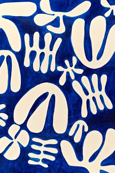 White and blue florals by Marisol Evora