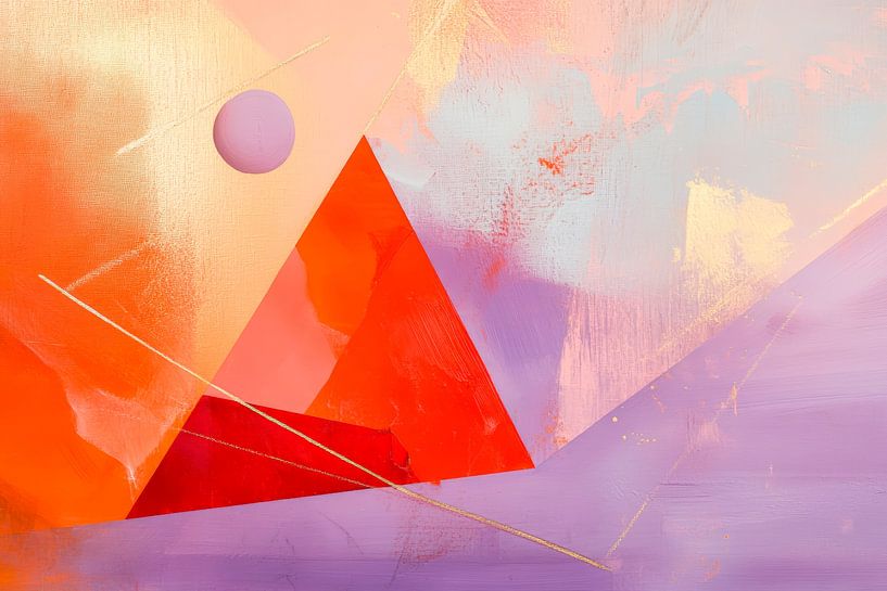 Geometrische harmonie in zachte kleuren van Poster Art Shop