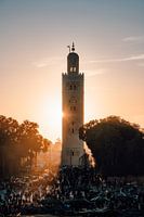 Koutoubia Moskee in Marrakech bij Zonsondergang