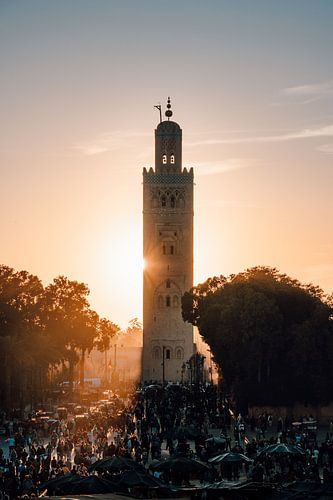 Koutoubia Mosque in Marrakech at Sunset