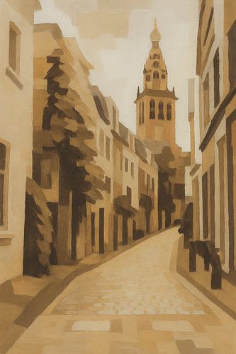 Charmante rue de la ville à Nijmegen