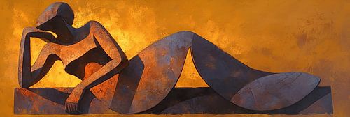 Woman Leaning | Woman With Flowing Body by ARTEO Paintings