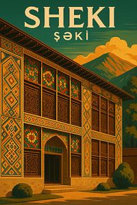 Sheki Khan's Palace Poster - Aserbaidschan Glasmalerei Architektur Kunst