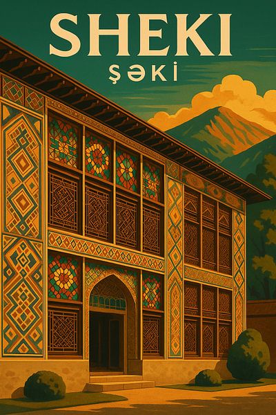 Sheki Khan's Palace Poster – Azerbaijan Stained Glass Architecture Art by Travel Shop