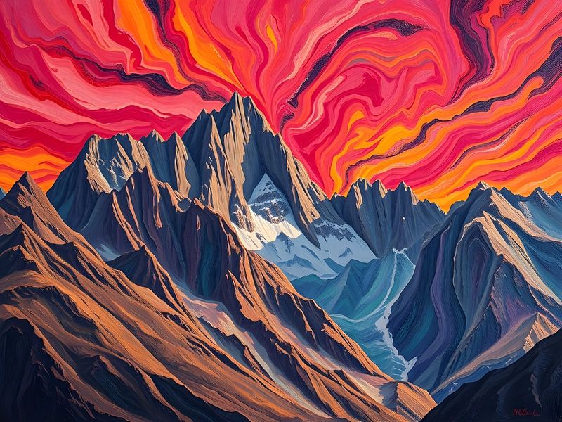 L'embrasement des sommets cramoisis par Artistic