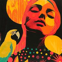 woman with parrot