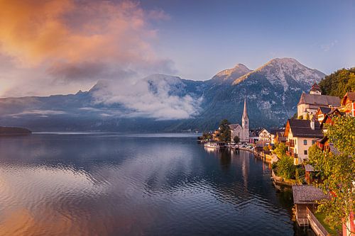 Zonsopkomst in Hallstatt, Oostenrijk