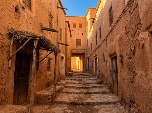 Ruelle étroite dans un village traditionnel du désert