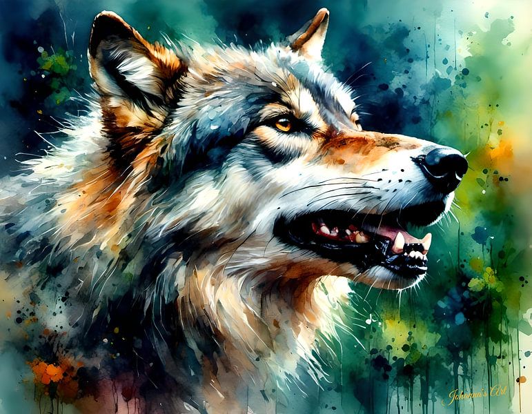 Wildlife in Watercolor - Wolf 1 by Johannas Art Creations