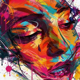 Rêve rouge — Un visage expressif et haut en couleur