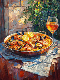 Spanische Paella auf mediterraner Terrasse von Erika Kaisersot