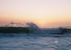 Waves at sea at sunset - Atlantic Ocean by Naomi Modde