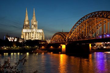 Cologne cathedral in evening light. by Arie Storm