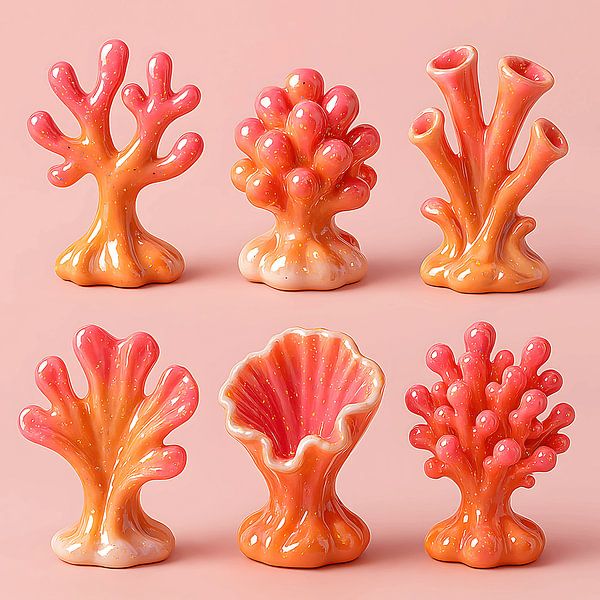 Coral Candy Collection in Glossy Sunset Tones by Isabelle Vogelaar