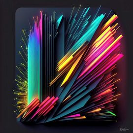 abstrakte Neon-Kunst von Gelissen Artworks