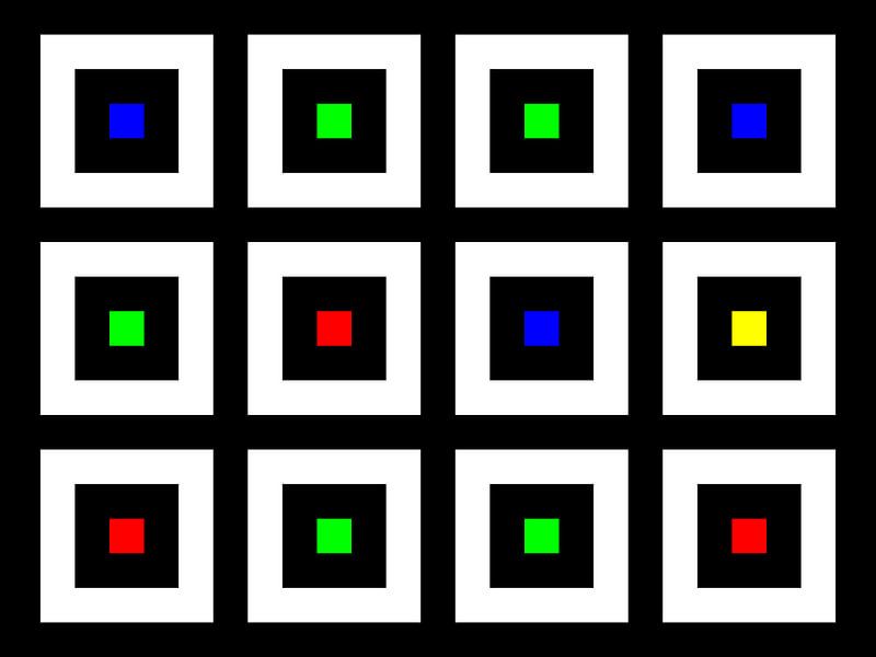 Verschachtelt | Mittig | 04x03 | N=02 | Random #08 | RGBY von Gerhard Haberern