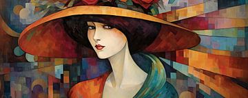 Woman with Hat 111.75 by Blikvanger Schilderijen