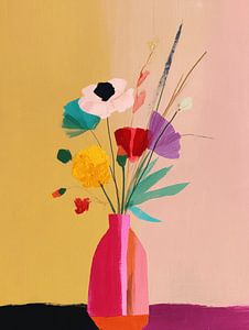 Bunte Vase mit Blumen