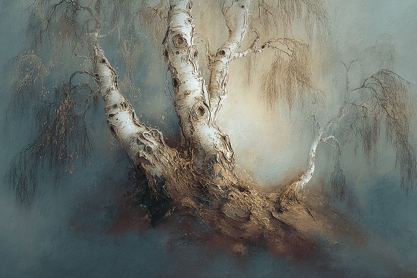 Die drei Birken im flüsternden Nebel | Wo Zeit und Rinde sich umarmen von Karina Brouwer