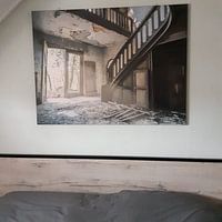 Klantfoto: Trap in Verlaten Villa, België van Art By Dominic, op canvas