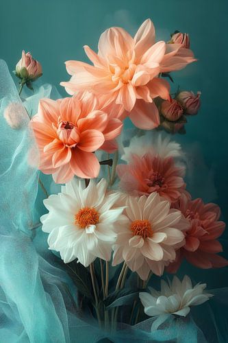 Dahlias in Pastel