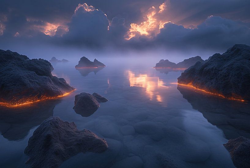 Coucher de soleil sur l'Atlantique par fernlichtsicht