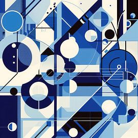 Blue geometric abstract by Poster Art Shop