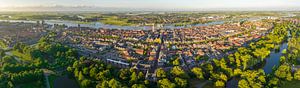 Kampen Frühlingsabend Luftbildpanorama