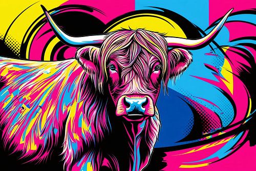 Kleurrijke abstracte Schotse hooglander