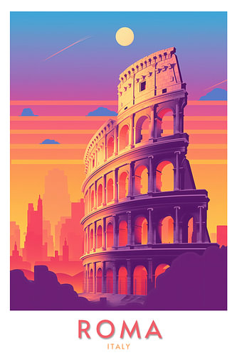 Der Parthenon in der Abenddämmerung | Griechenland-Reiseposter