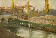 Mehmet Ali Laga (Türkisch, 1878-1947)~Landschaft mit Brücke von finemasterpiece Miniaturansicht