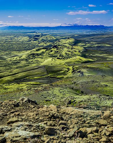 De Laki kraters in Ijsland tijdens de zomer van 2020