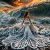 bride in the surf by Egon Zitter
