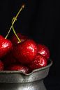 Cherries with water drops by Edith Albuschat thumbnail