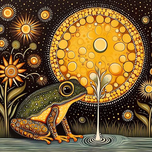 Frog and flower by Tatjana Korneeva